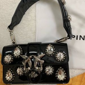 Pinko crystal embellished shoulder bag